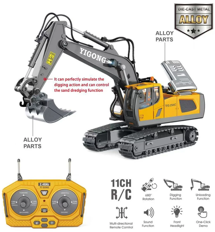 WOOPIE Remote Controlled Large Construction Excavator