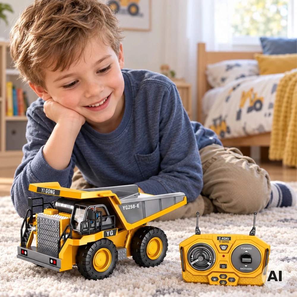 WOOPIE Remote Controlled RC Construction Dump Truck with Sound and Light