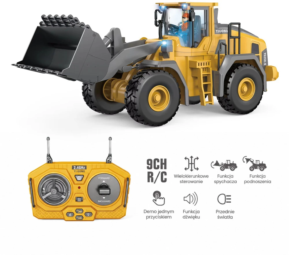 WOOPIE Remote Controlled RC Construction Loader with Sound and Light