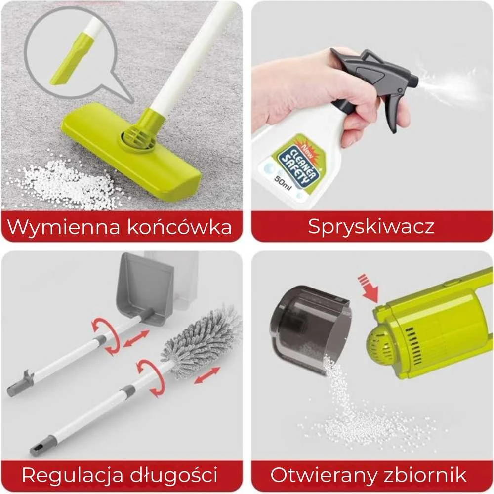 Valymo rinkinys vaikams XXL su vežimėliu 3in1 WOOPIE Raudonas