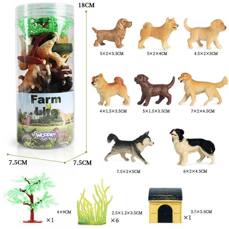 WOOPIE 47092 Figūrėlių rinkinys Šuo 16 vnt. Ferma