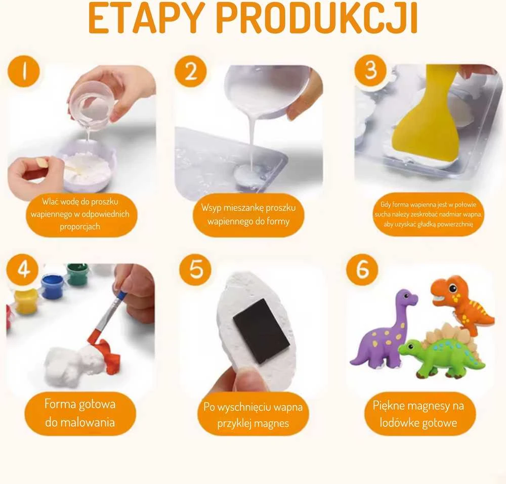 WOOPIE Kurybinis Rinkinys - Dinozaurų Figūrų Liejimas ir Dažymas