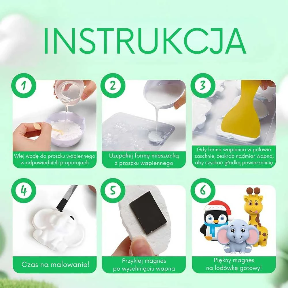 WOOPIE Kurybinis rinkinys su dažais - Padarykite gipso gyvūnus