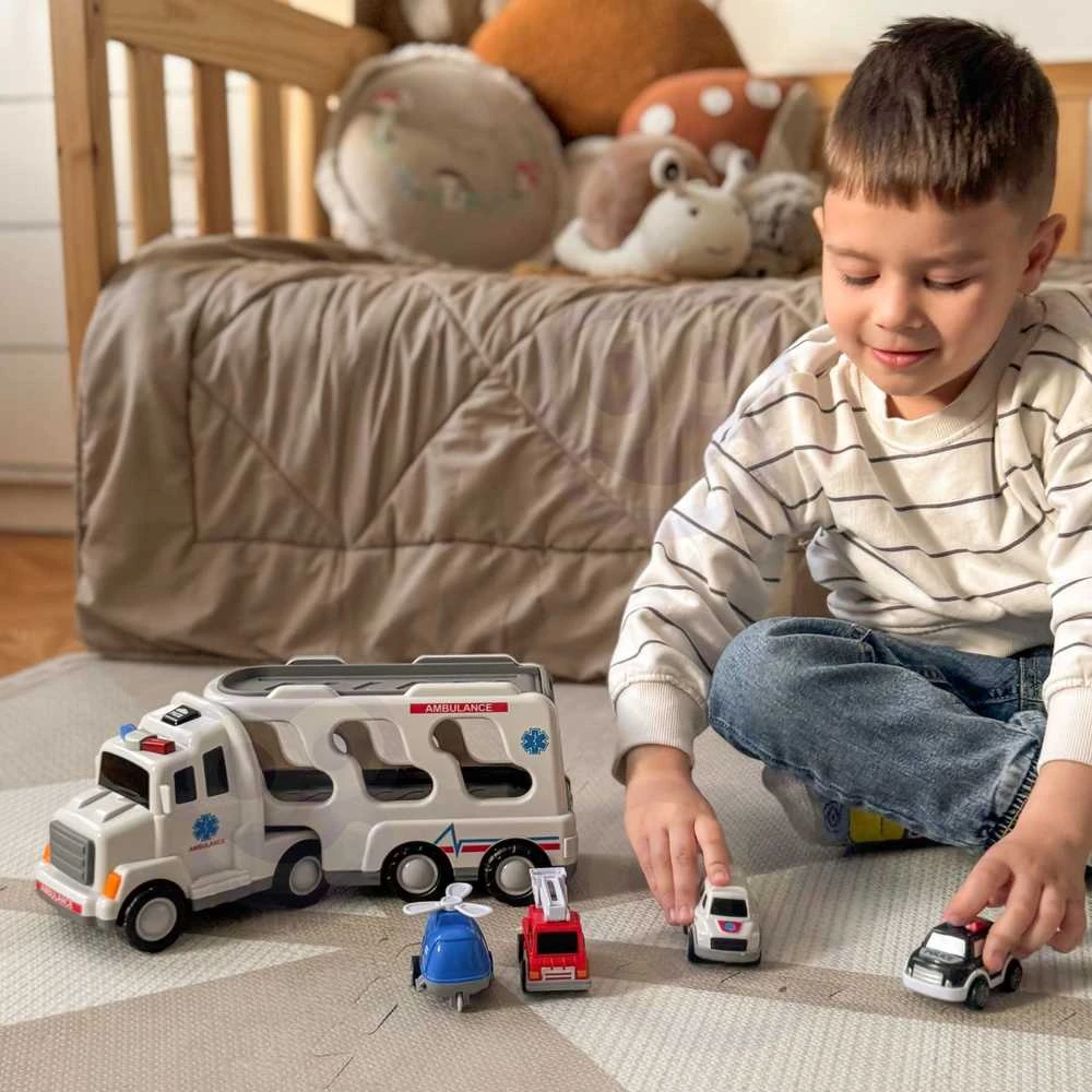 Woopie Žaislai Didelis Gelbėjimo Rinkinys: Sunkvežimis + 4 Automobiliai