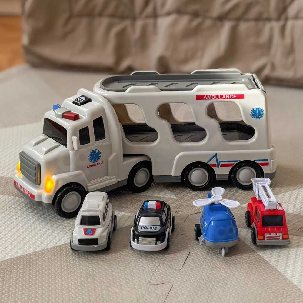 Woopie Žaislai Didelis Gelbėjimo Rinkinys: Sunkvežimis + 4 Automobiliai
