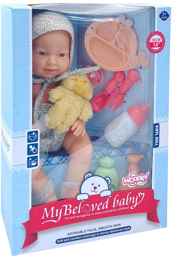 WOOPIE ROYAL Lėlė Bobas 36 cm su Apranga ir Mielu Pūkuotu
