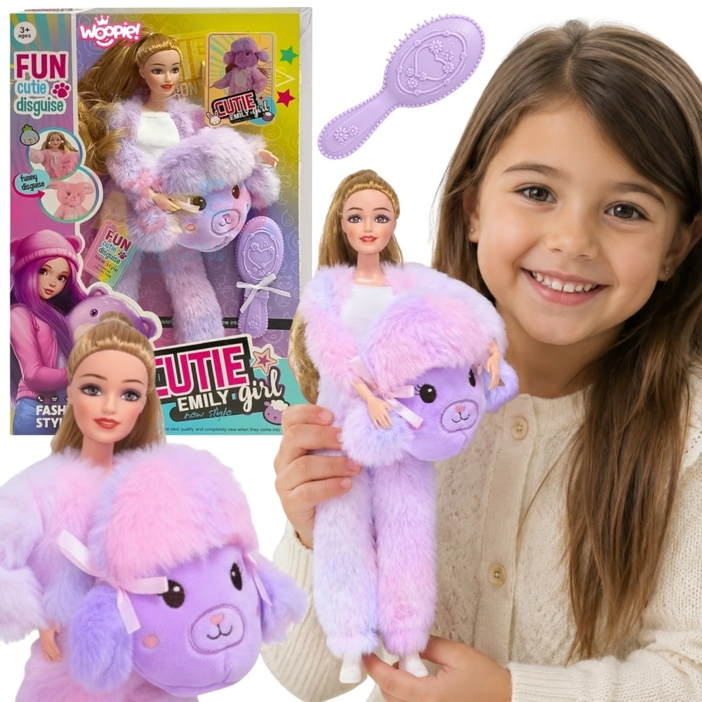 Lėlė Emi su violetiniu avytės kostiumu WOOPIE ROYAL