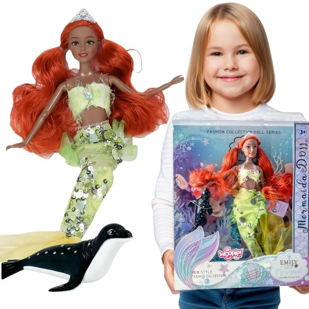 Lėlė Sirena Emi Mermaid su ruoniuku WOOPIE ROYAL