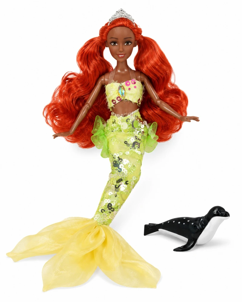Lėlė Sirena Emi Mermaid su ruoniuku WOOPIE ROYAL