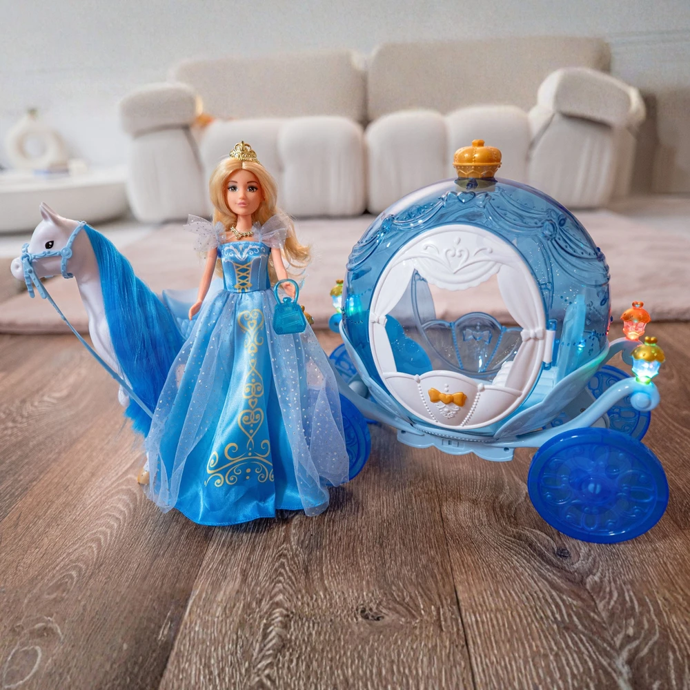Lėlių rinkinys Ledo princesė Lily ir šviečianti karieta WOOPIE ROYAL