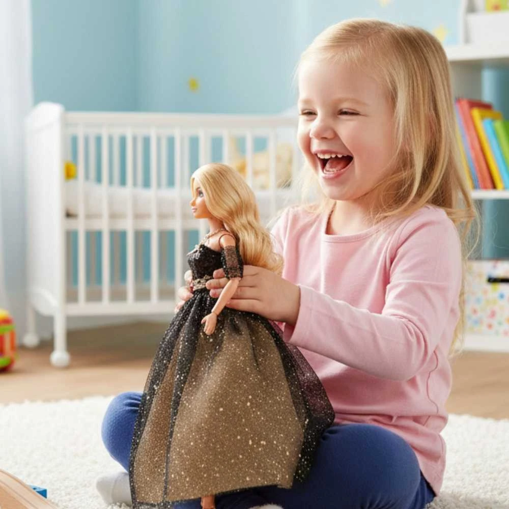 Lėlė Lili su ilga juoda suknele WOOPIE ROYAL 30 cm