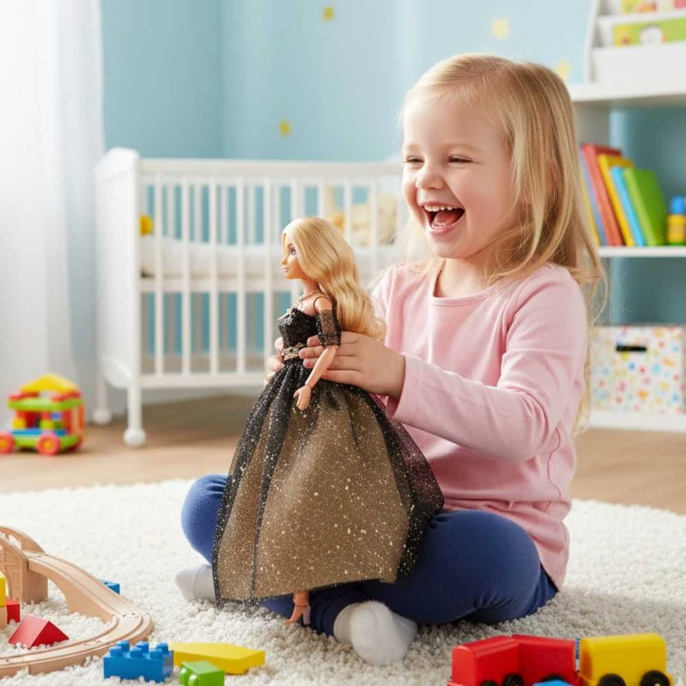 Lėlė Lili su ilga juoda suknele WOOPIE ROYAL 30 cm