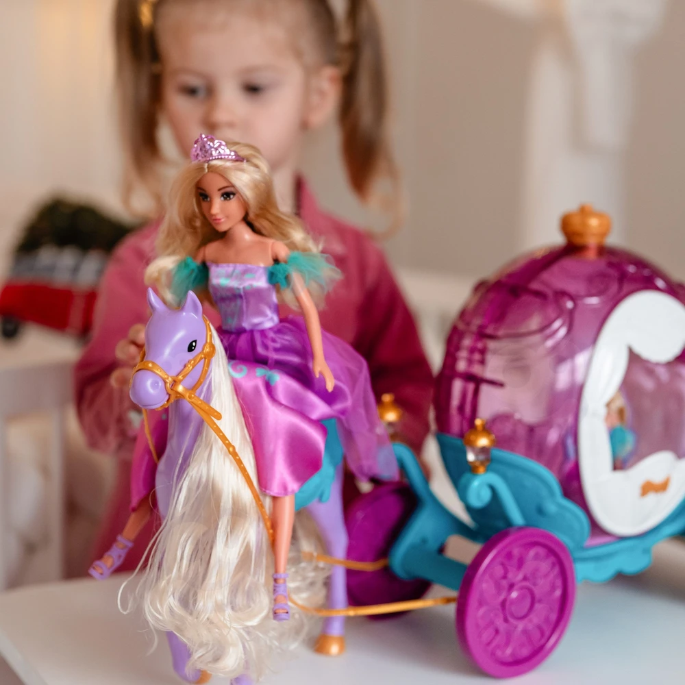 Lėlių rinkinys princesė Lily ir karieta WOOPIE ROYAL