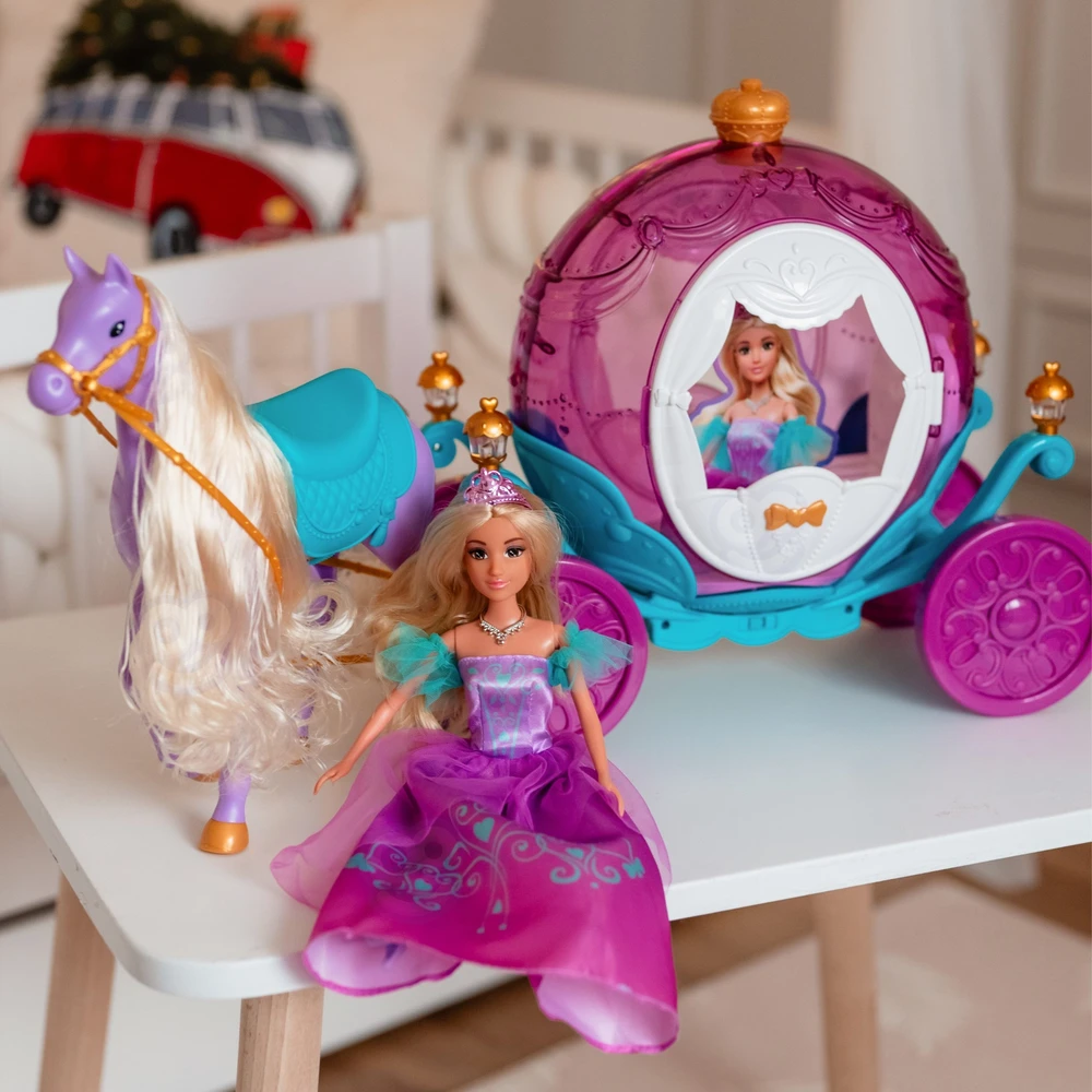 Lėlių rinkinys princesė Lily ir karieta WOOPIE ROYAL