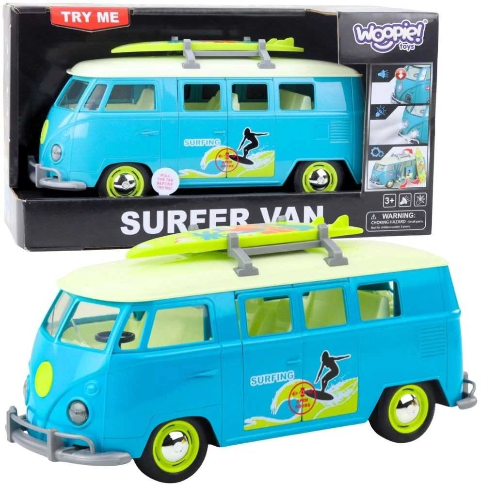 Klasikinis retro stiliaus autobusiukas su banglente WOOPIE