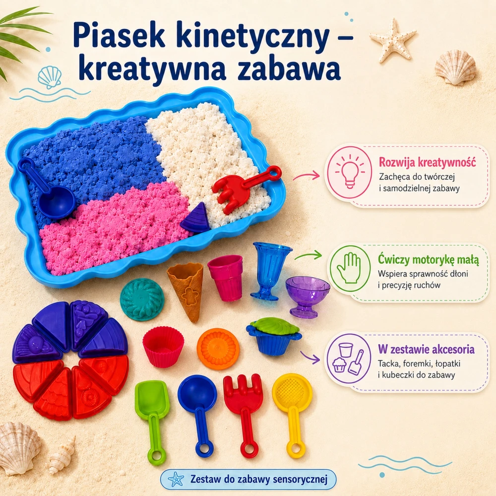 WOOPIE SMĖLIO FĖJOS kinetinio smėlio rinkinys ledų desertai 24 vnt.