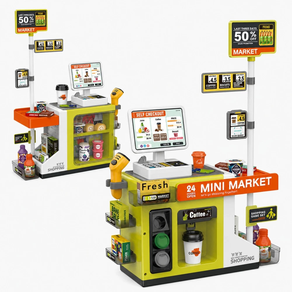 WOOPIE savitarnos kasos aparatas Mini Market Express ir priedai
