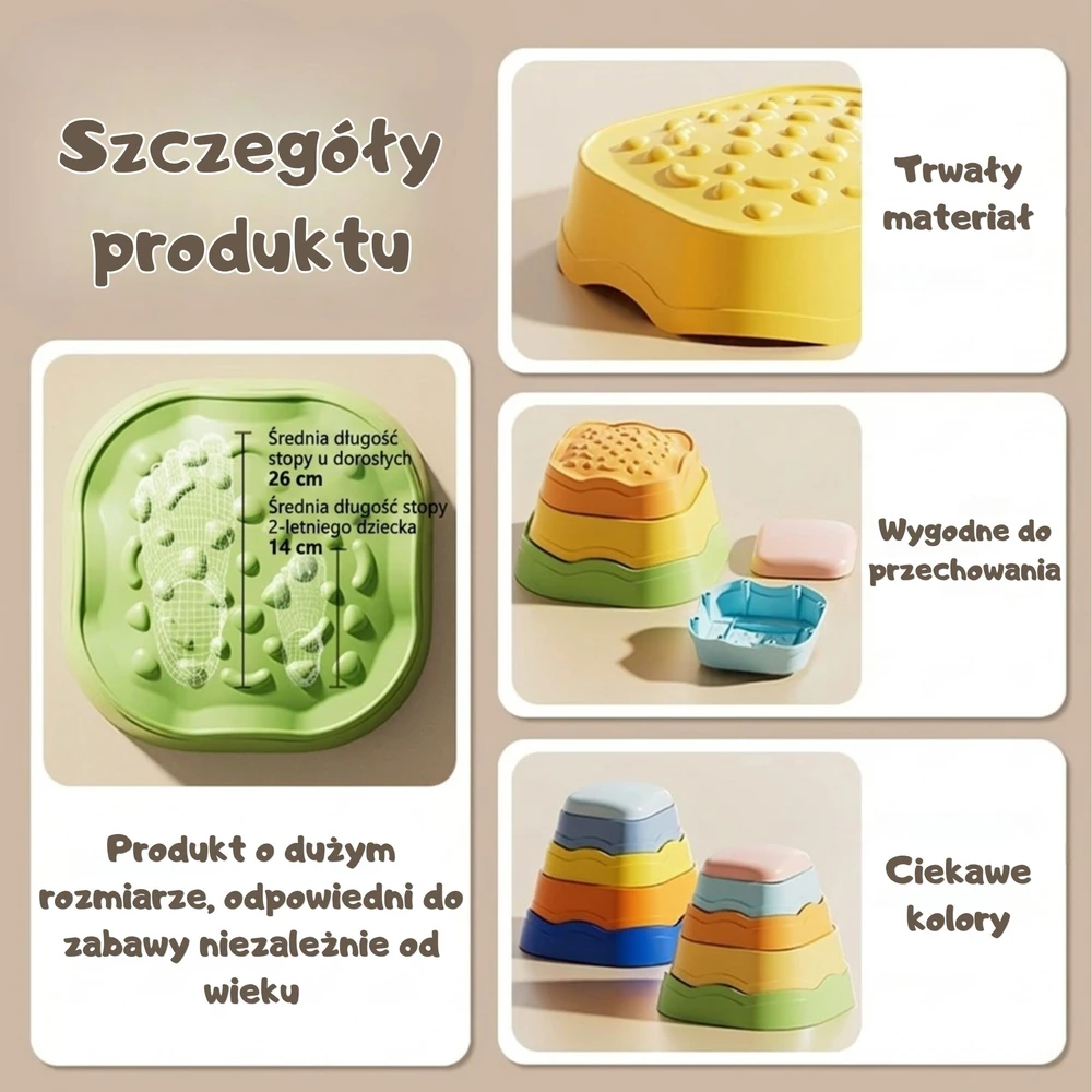 WOOPIE sensoriniai balansuojantys akmenys, 5 vnt.