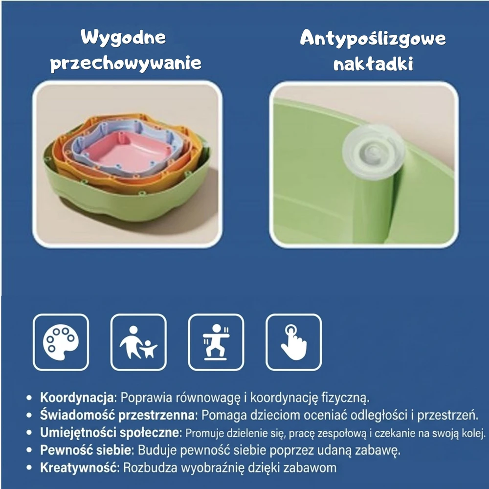 WOOPIE sensoriniai balansuojantys akmenys, 5 vnt.