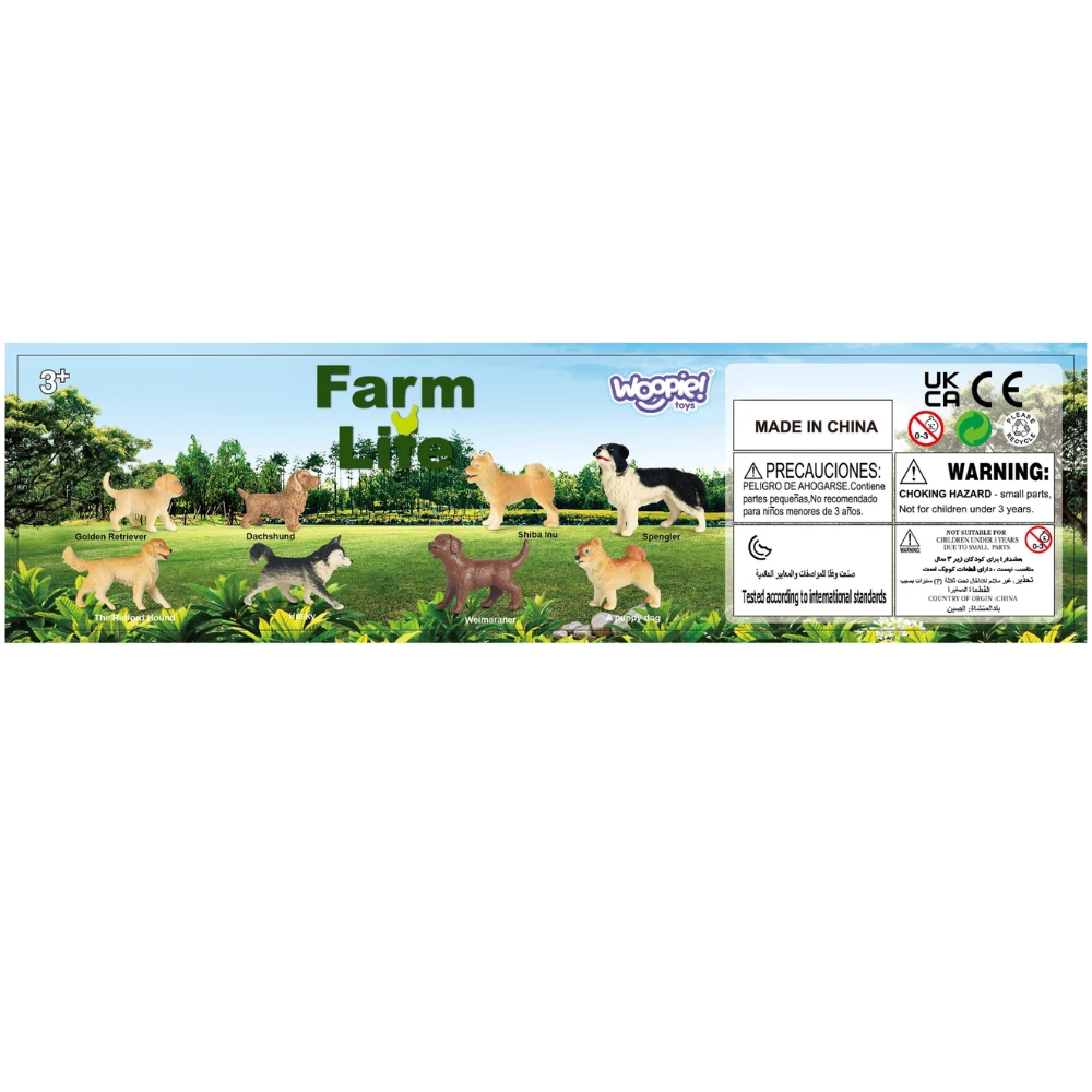 WOOPIE 47092 Figūrėlių rinkinys Šuo 16 vnt. Ferma