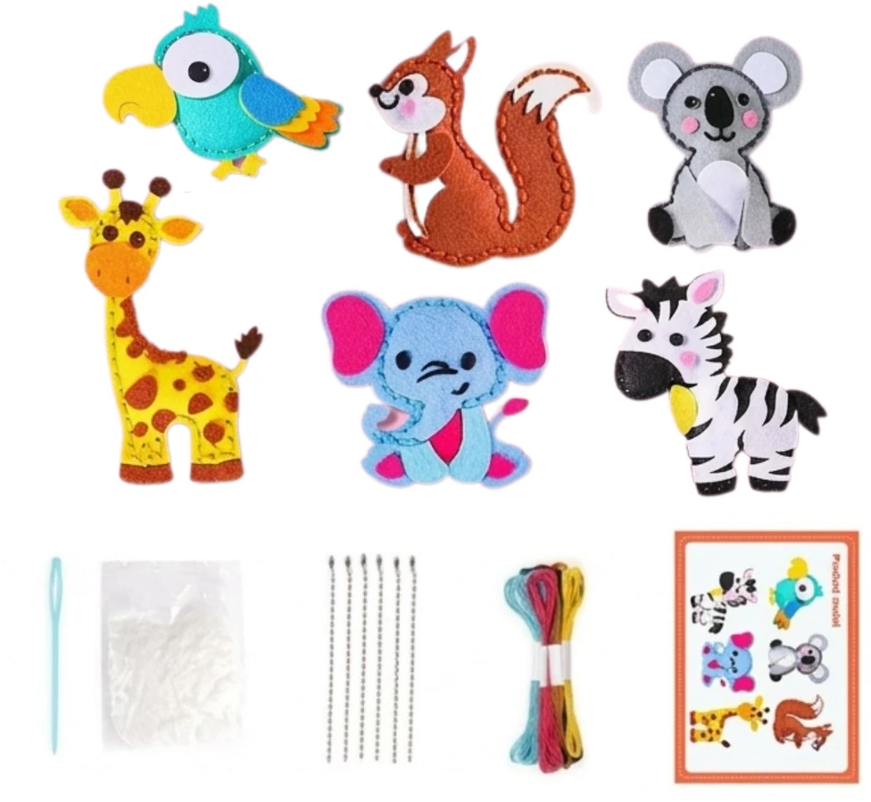 Woopie SEWING KIT FOR KIDS DIY FELT Keychains Animals