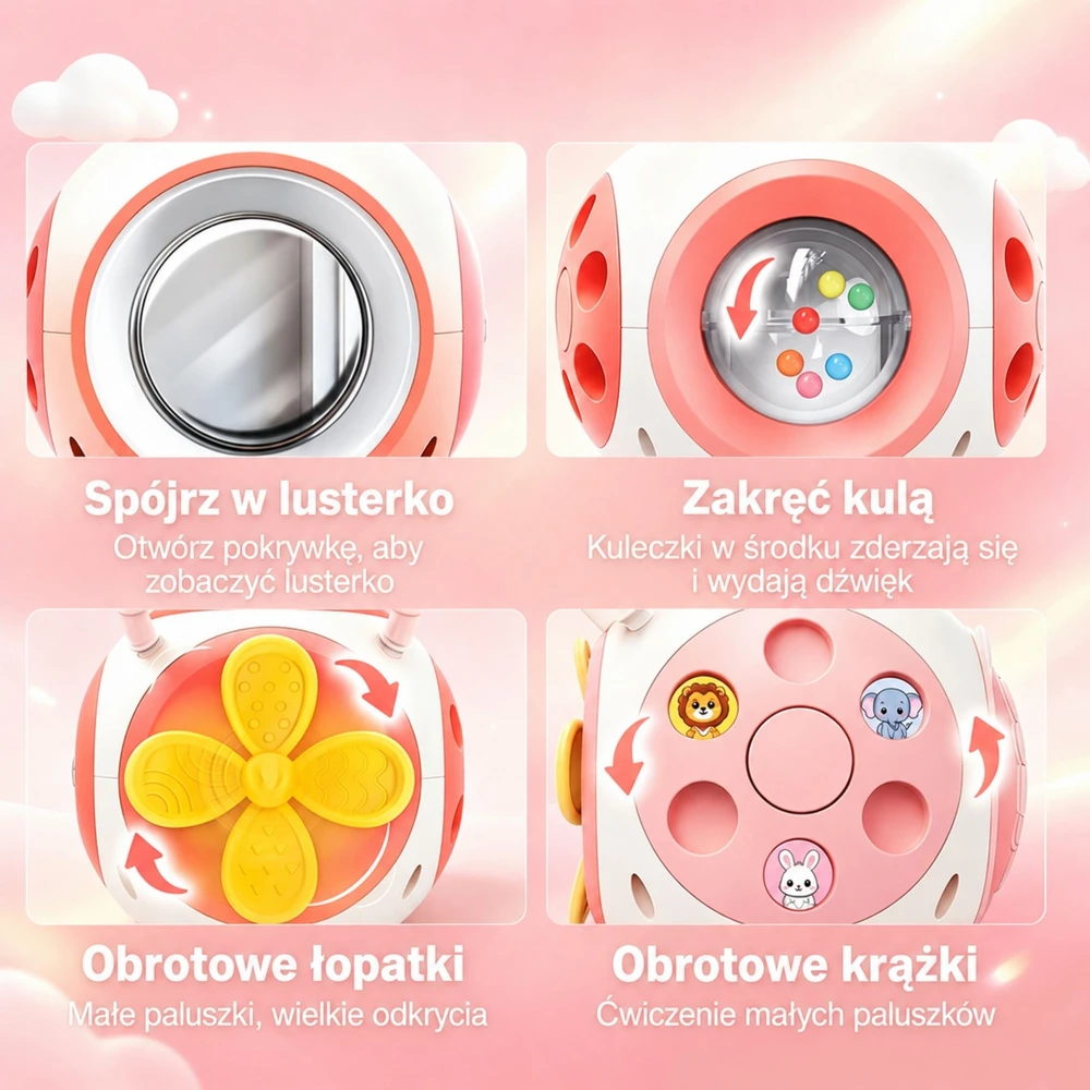 WOOPIE Shape Sorter Educational Piano for Kids Rožinė
