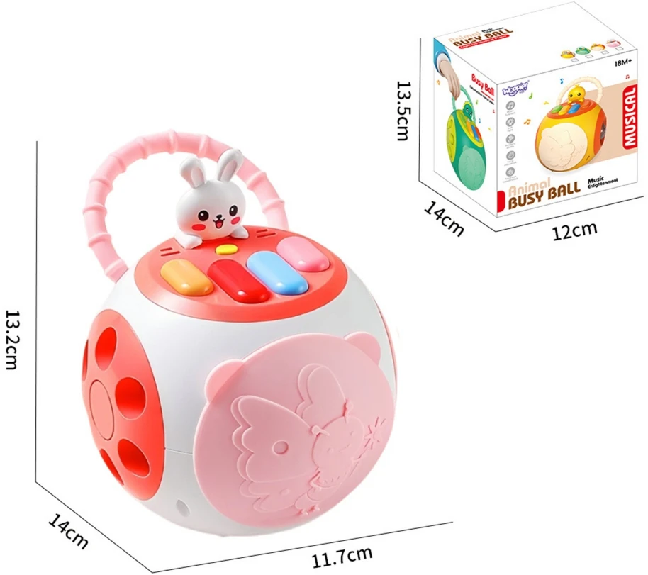 WOOPIE Shape Sorter Educational Piano for Kids Rožinė