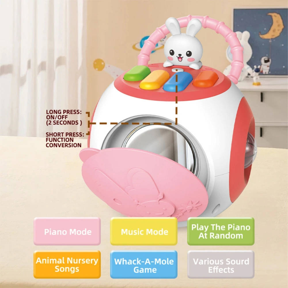 WOOPIE Shape Sorter Educational Piano for Kids Rožinė