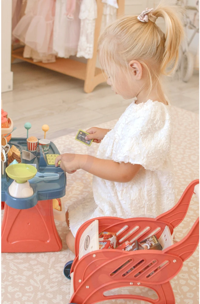 Vaikų supermarketas su pirkinių vežimėliu WOOPIE 40vnt