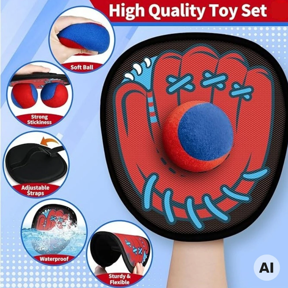 WOOPIE Skill Game Catch the Ball Paddle For Children Ball Catcher 5 pcs.