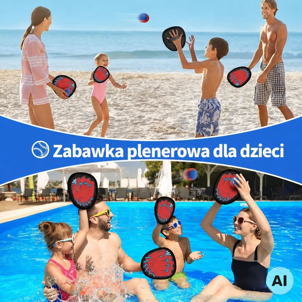WOOPIE Skill Game Catch the Ball Paddle For Children Ball Catcher 5 pcs.