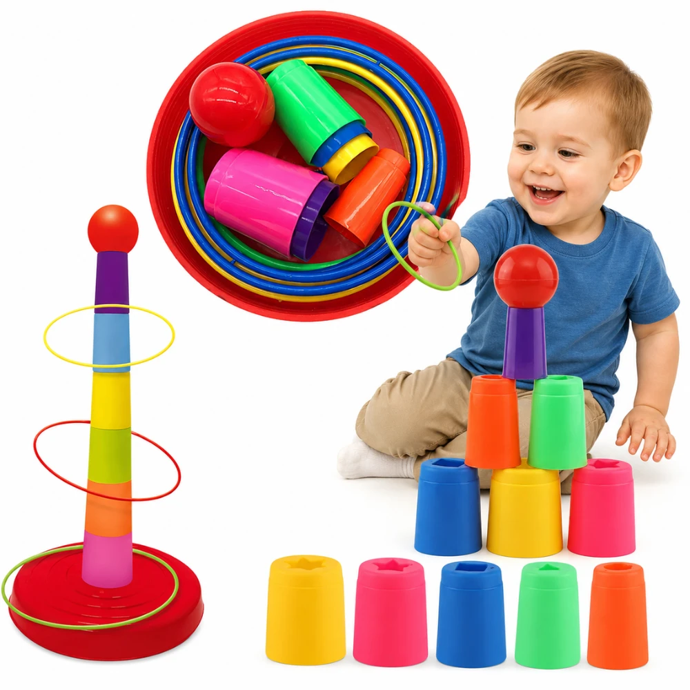 Woopie Įgūdžių Žaidimas Ring Toss Spalvų Kova