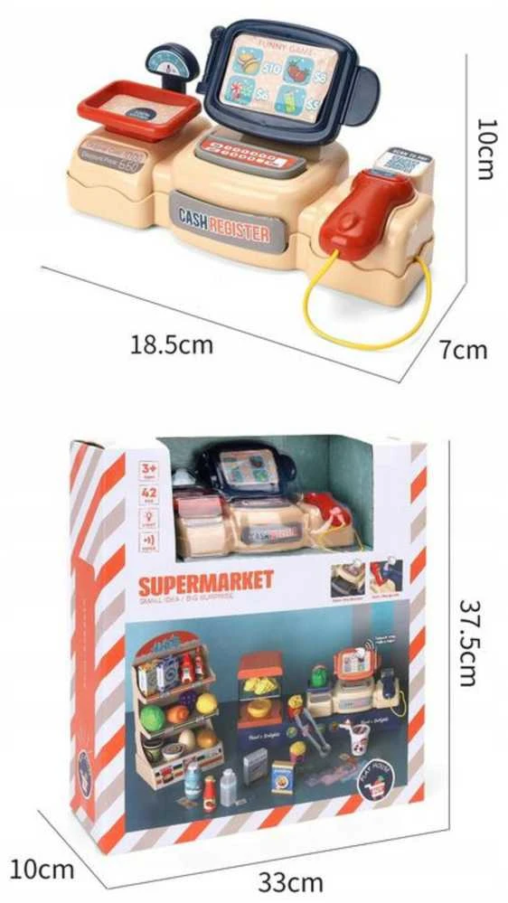 WOOPIE Supermarket 42 Elementai su skeneriu ir svėrimo funkcija