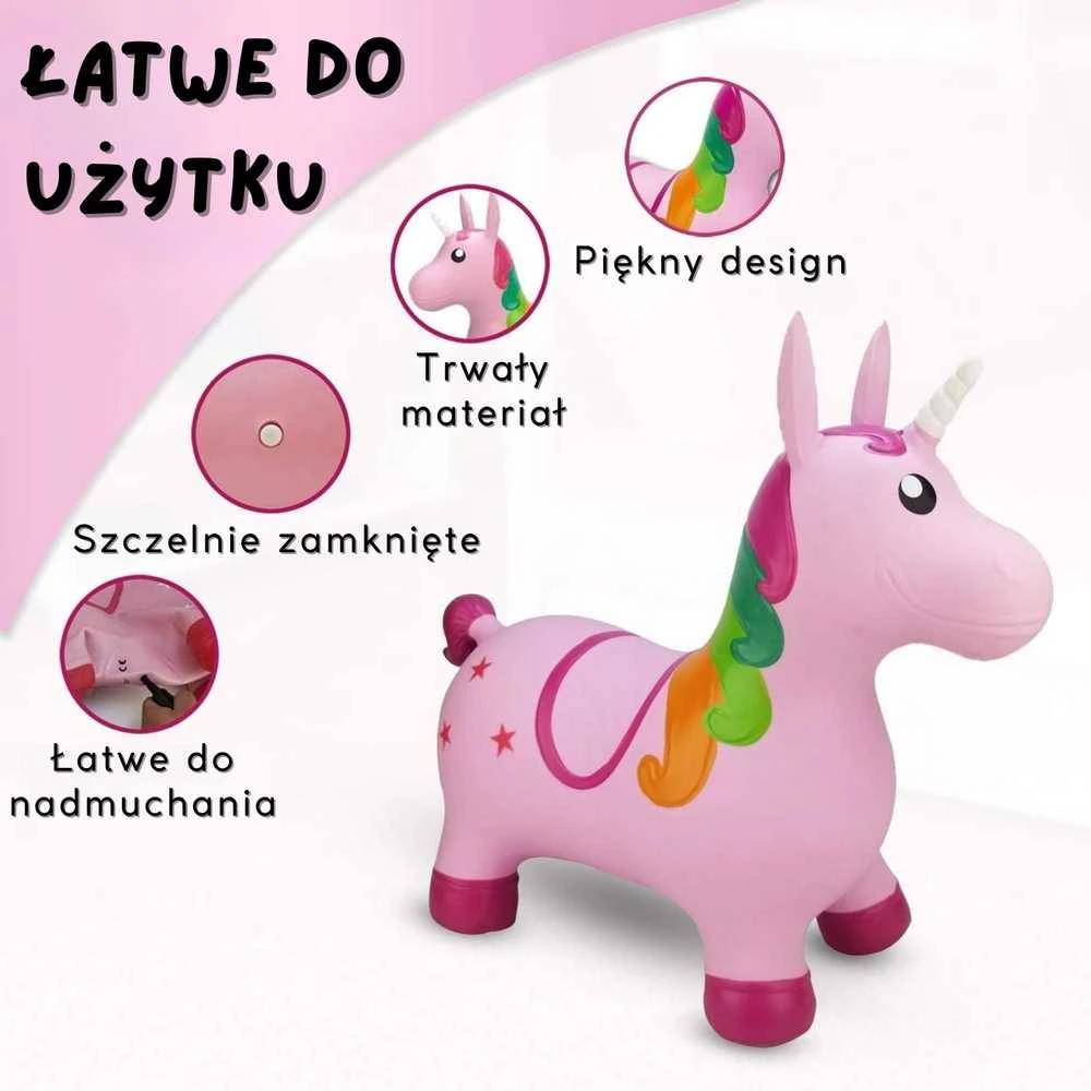 WOOPIE guminis šokliukas vienaragis rožinis