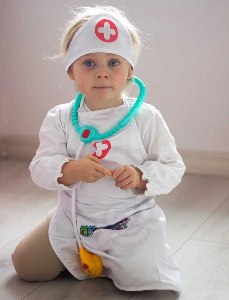 Woopie Vaikų Slaugytojos Kostiumas su Skrybėle