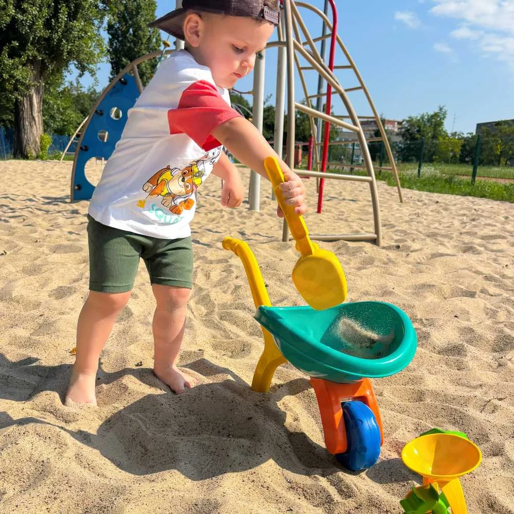 WOOPIE spalvingas smėlio žaidimų rinkinys su karučiu