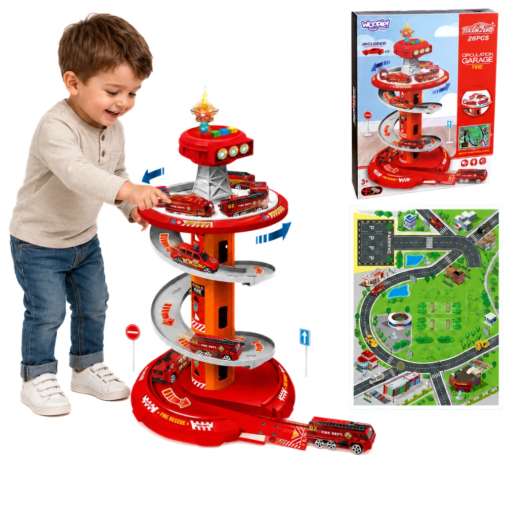 Woopie Žaislas Garažas Su Spiralėmis 3 Vnt.