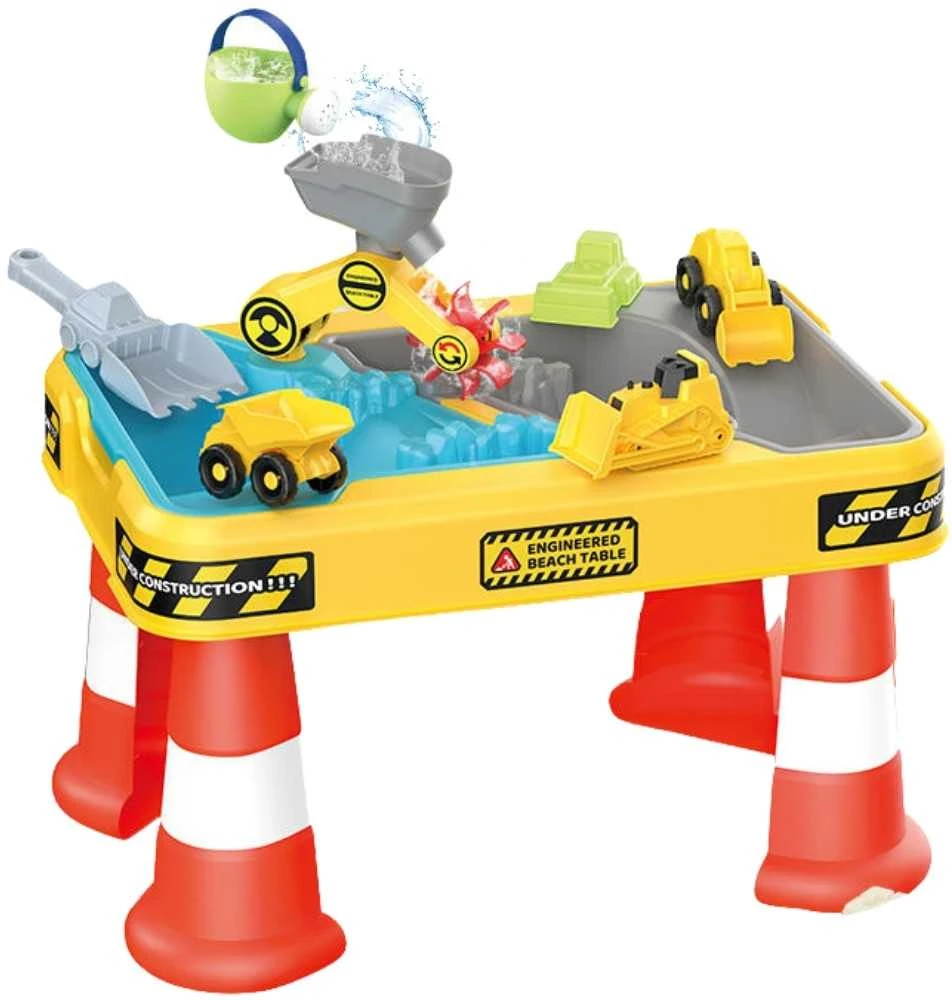 WOOPIE 53170 Vandens stalas 2in1 smėlio dėžės statybvietė + 4 automobiliai 12vnt.