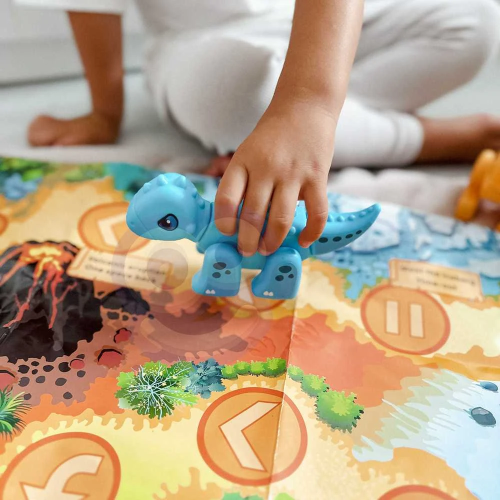 WOOPIE Konstrukcinis Rinkinys 2-in-1 Stalo Žaidimas Dinozaurai + Kauliukas 46 vnt.