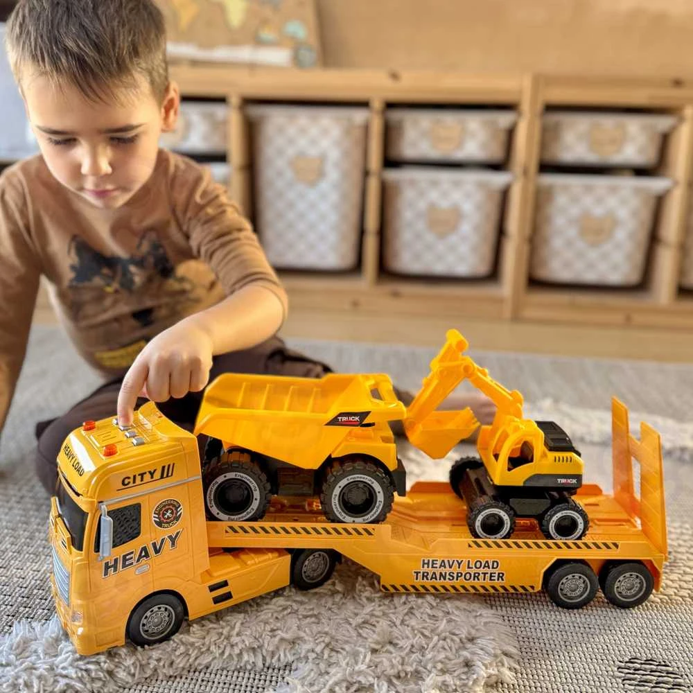Woopie Žaislas Statybų Automobiliai su Priekaba