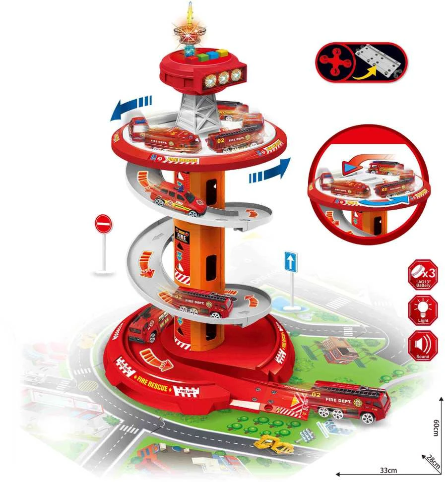 Woopie Žaislas Garažas Su Spiralėmis 3 Vnt.