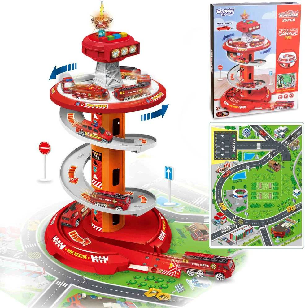 Woopie Žaislas Garažas Su Spiralėmis 3 Vnt.