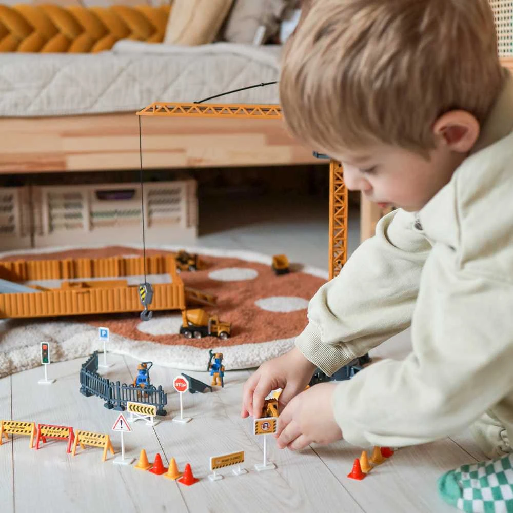 Statybinis sunkvežimis 6in1 su bokštiniu kranu WOOPIE