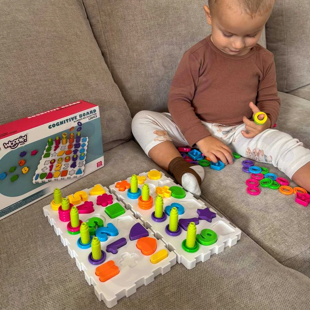 Woopie Montessori Dėlionė - Mokomasis Žaidimas su Rašmenimis ir Skaičiais - 139 Elementai