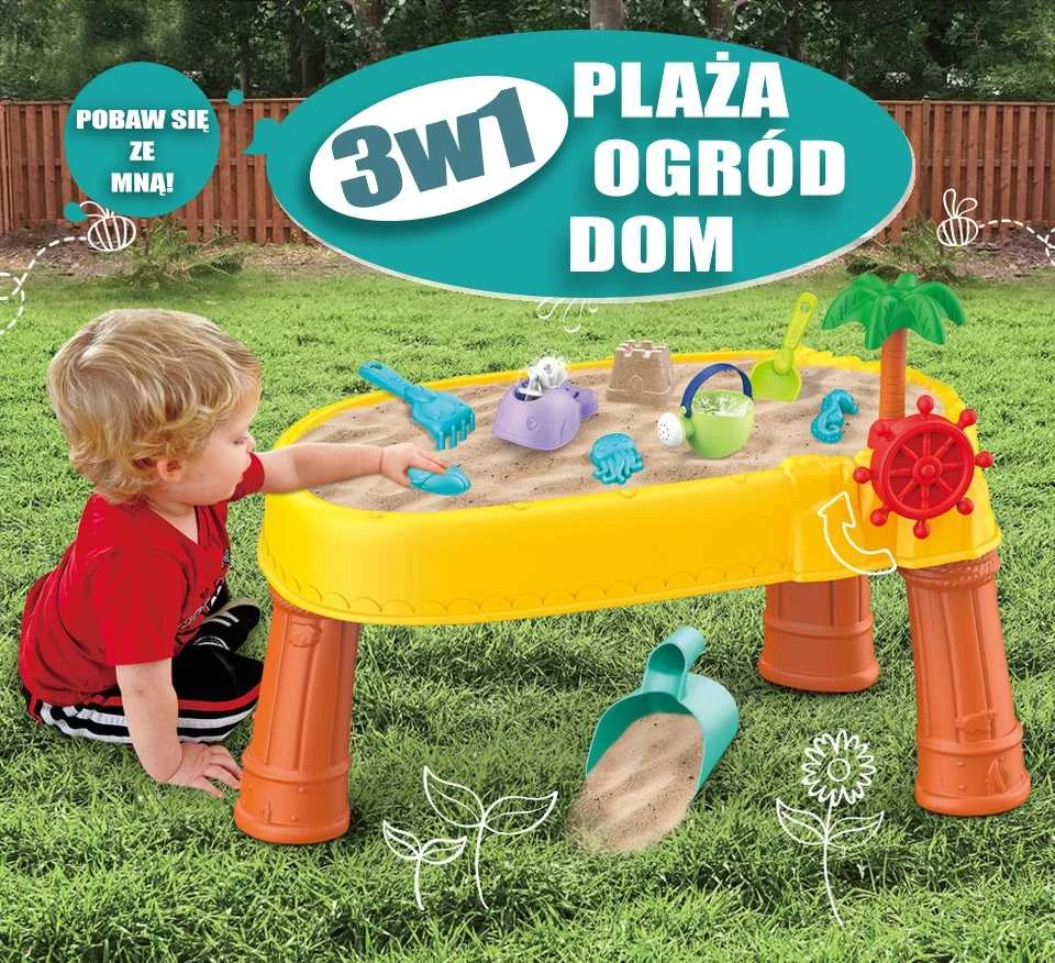 WOOPIE Smėlio ir Vandens Stalas 2in1 Piratų Laivas su 8 Priedais