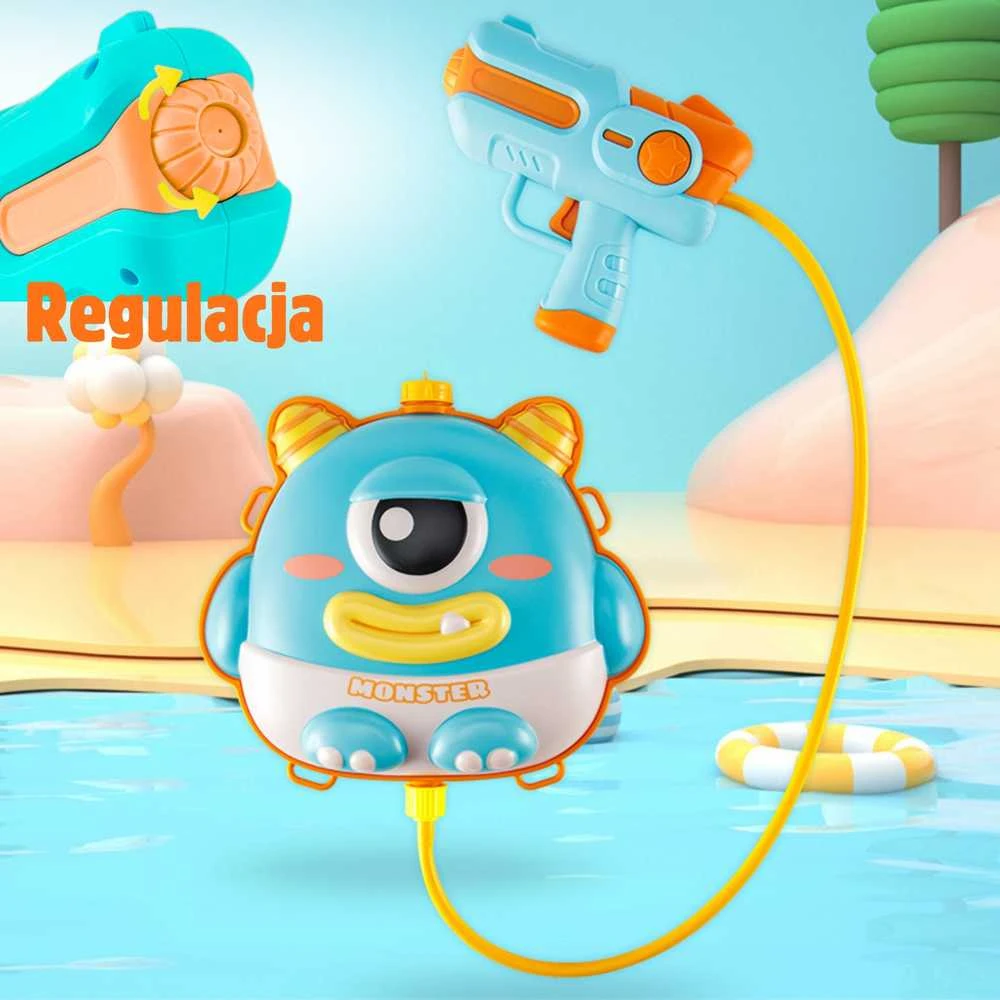 WOOPIE Vandens pistoletas su UFO MONSTER kuprine - 2,1 l talpa