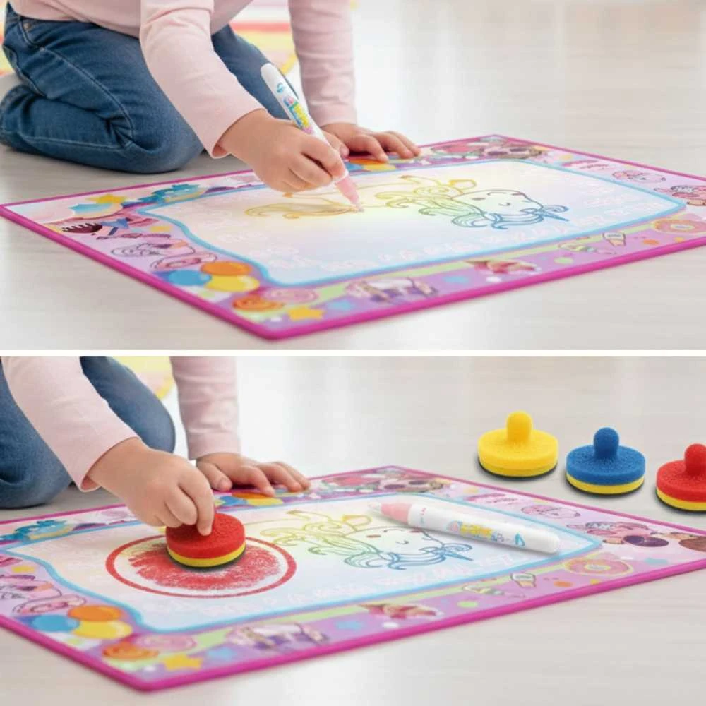 Woopie Piešimo Kilimėlis 2in1 XXL 100x70cm Šviečiantis Tamsoje
