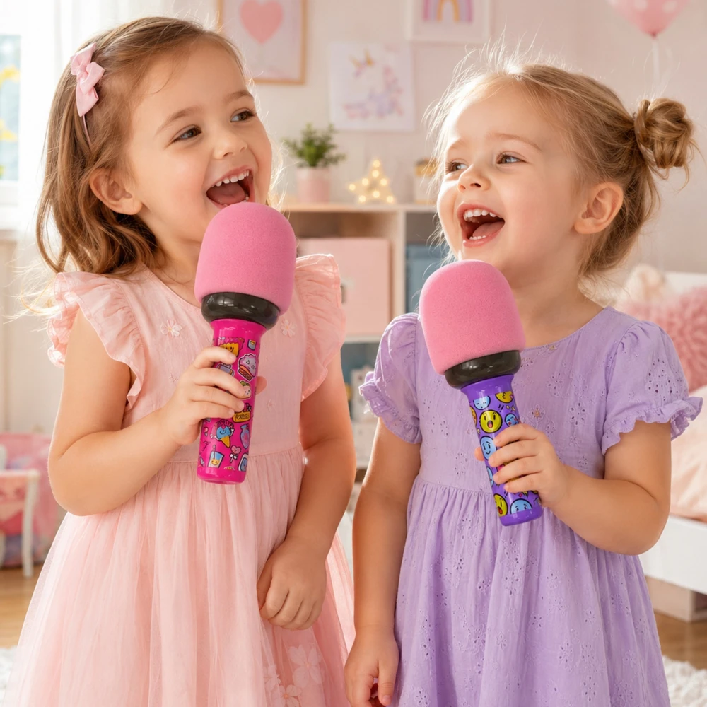 WOOPIE belaidis karaoke mikrofonas su garsiakalbiu, rožinis