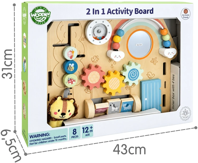 WOOPIE Žalias 2-in-1 House Manipulation Board 8 pcs.