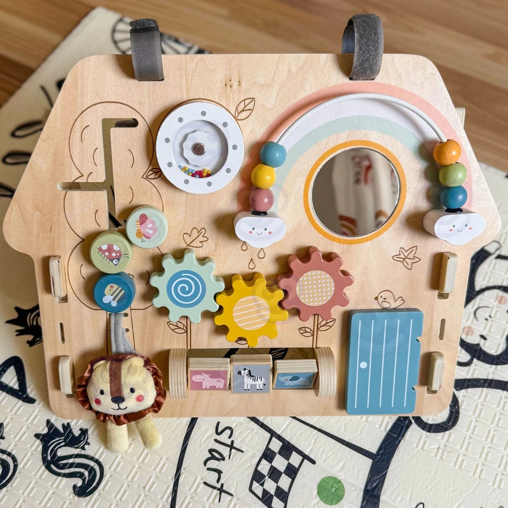 WOOPIE Žalias 2-in-1 House Manipulation Board 8 pcs.